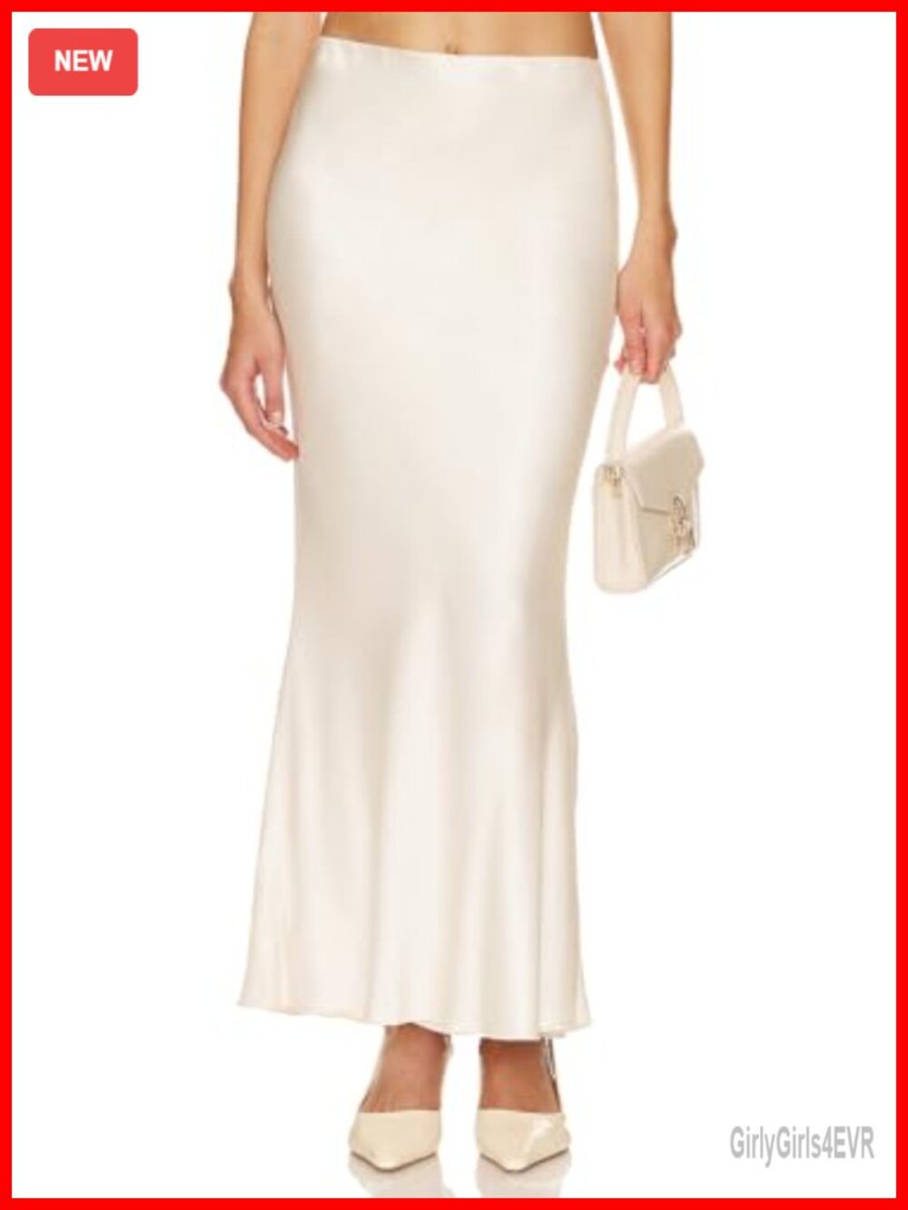 Satin Mermaid Maxi Skirt Elastic High Waist Flared A Line